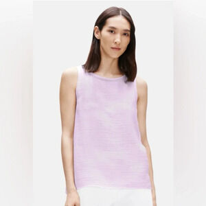 Eileen Fisher | Organic Cotton Mallow Gauze Bateau Sleeveless Top (M)